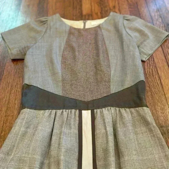 Etro Drop Waist Work Dress Midi Printed Neutral Modern Professional Size 42 - Picture 16 of 16